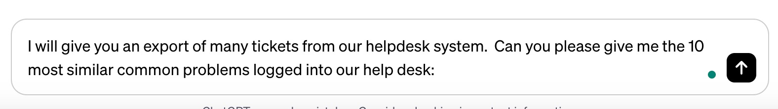 GhatGPT prompt for keyword research of helpdesk tickets